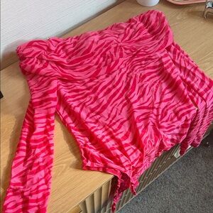 Fashion Nova Pink Zebra Print Top